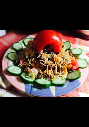 A picture of Chana chat salad.