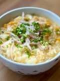 Pumpkin Congee with Salted Duck Egg