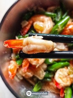 Foto resep 🍤 Tumis Buncis Udang Saus Tiram
