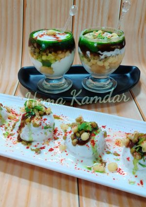 A picture of Holi special Dahi Bhalle with Smokey effect.