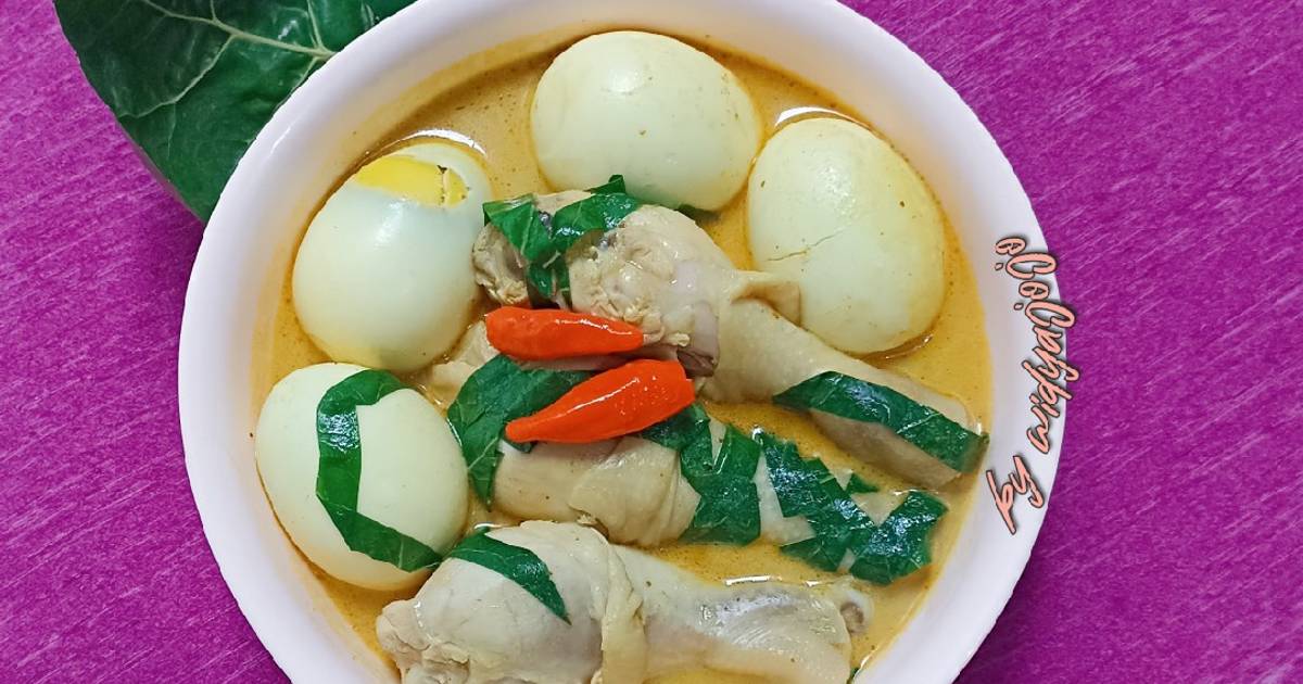 Resep Gulai Ayam Dan Telur Dengan Daun Mangkokan Oleh Widya Jojo Cookpad