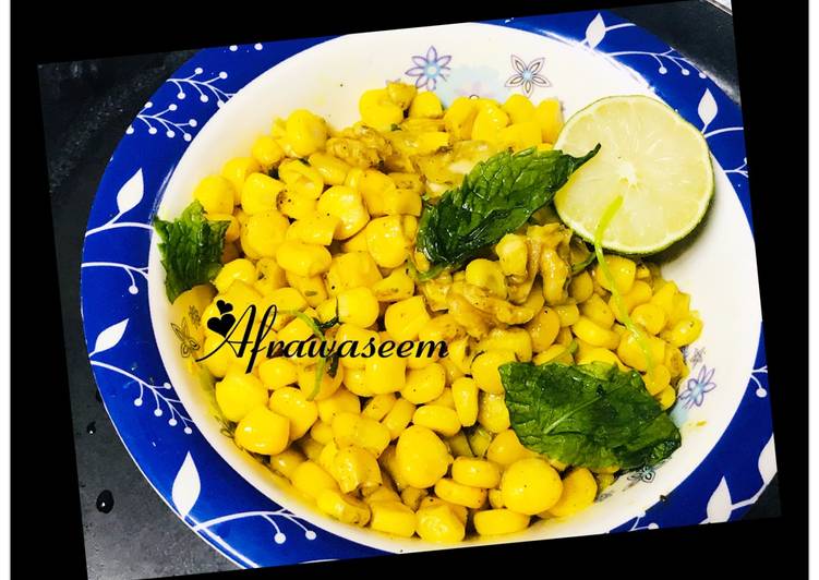 Golden Sweet Corns Walnuts Chat Recipe By Afra Waseem Cookpad