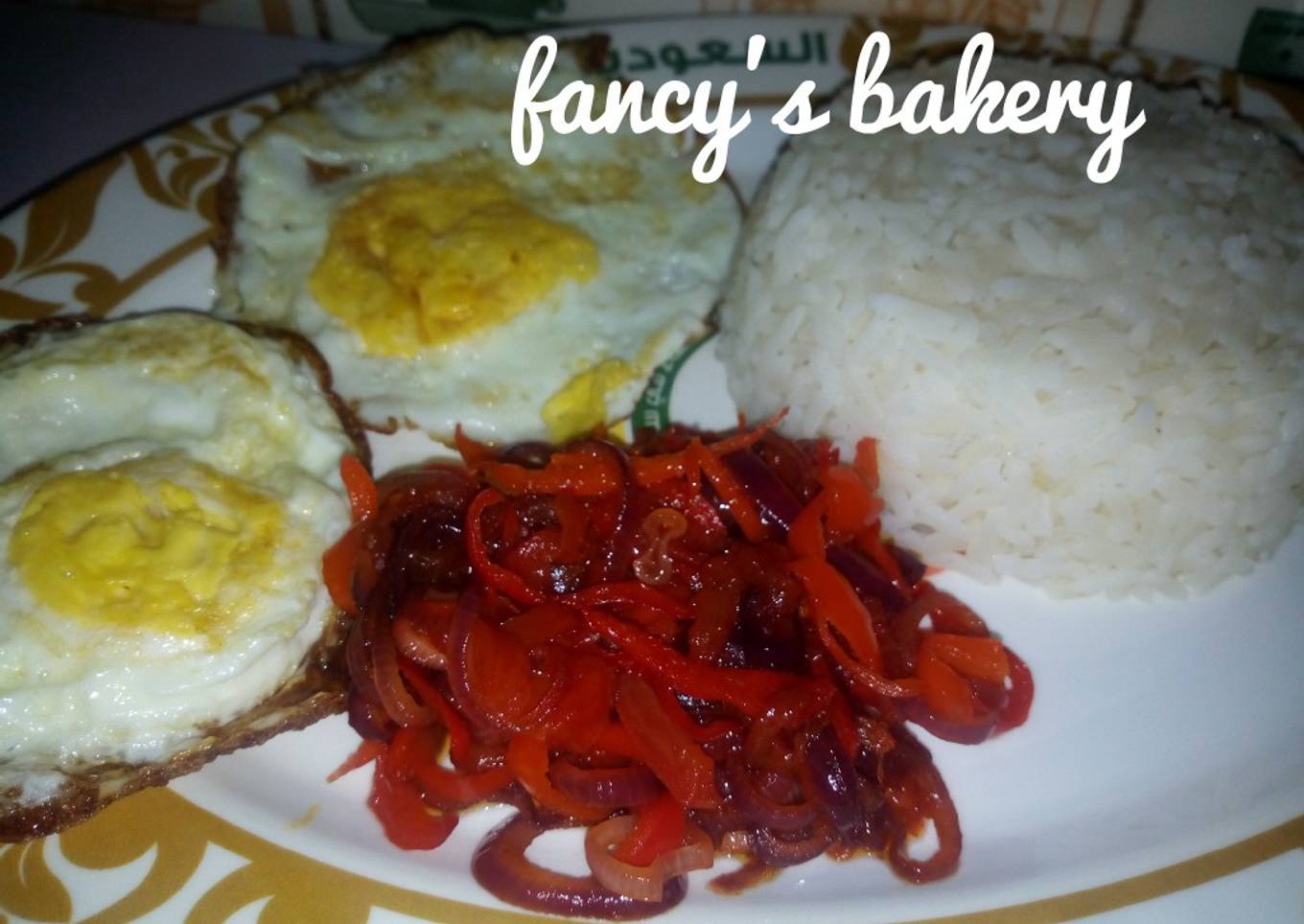 White rice with saurce