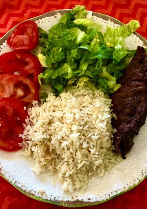 Una foto de Arroz con pimienta de limón