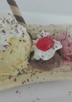 Una foto de Banana Split divertido para el día del niño