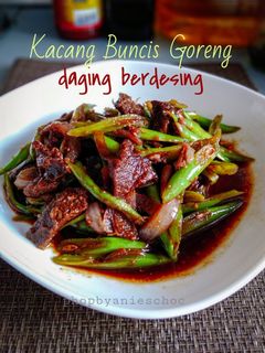 Gambar Kacang Buncis Goreng Daging berdesing