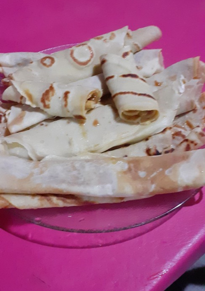Una foto de Panqueques con dulce de leche
