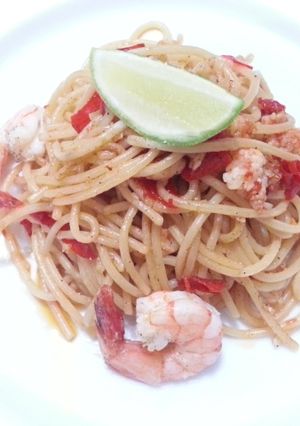 Foto resep Spaghetti chili prawn