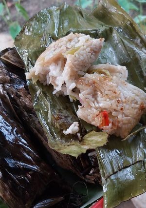 Foto resep Pepes jamur tiram dengan nasi