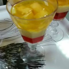 A picture of Mango custard jelly.