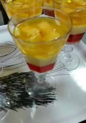 A picture of Mango custard jelly.