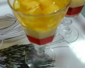 Latest Recipe Mango custard jelly Home Style