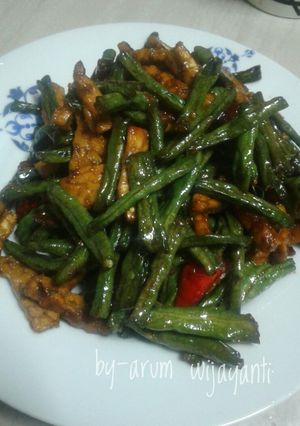 Foto resep Tumis kacang panjang with tempe #bikinramadanberkesan