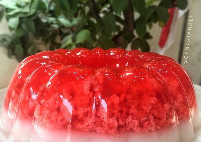 Cara Membuat Resep Puding Lumut Merah Putih