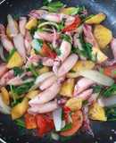 Mực cơm hấp xào chua ngọt