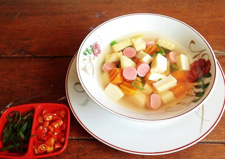 Langkah Mudah Memasak Sup Bakso Ikan Sosis Less Oil, Sempurna