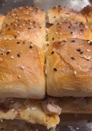 A picture of Smoked Chicken Bacon Sliders.