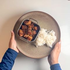 A picture of Chinese Braised Pork Belly (very hands off).