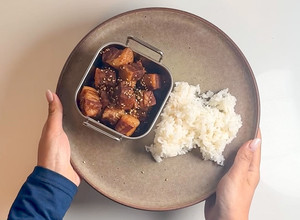 A picture of Chinese Braised Pork Belly (very hands off).