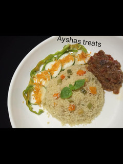 A picture of Cous Cous da miyar jajjage.
