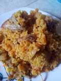 Arroz mixto de pollo y cerdo