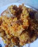 Arroz mixto de pollo y cerdo