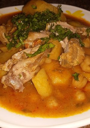 صورة لوصفة جواز البطاطا بالحمص 😍