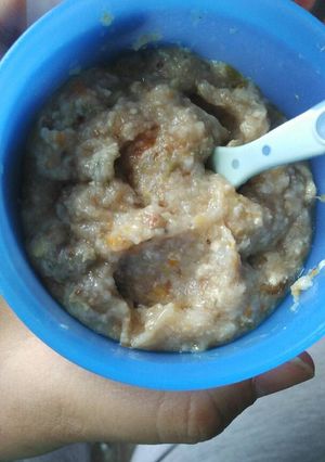 Foto resep BUBUR NASI SEMUR DAGING PUTIH. MPASI 7m+