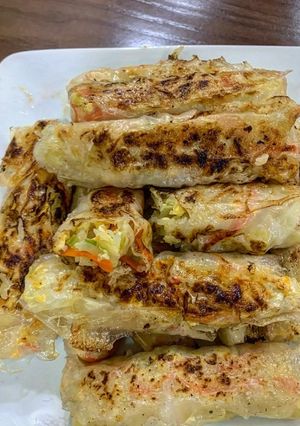 Hình của món Bánh đa nem phiên bản ăn kiêng + lười.