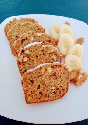 Una foto de Budín de banana integral