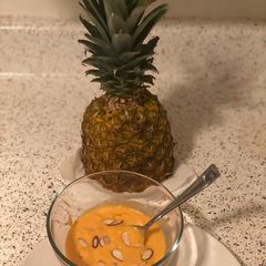 A picture of Pineapple sheera- my brothers recipe.