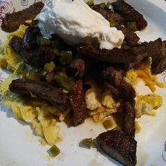 A picture of Spicy Grilled Steak and Eggs.