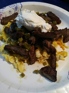 A picture of Spicy Grilled Steak and Eggs.