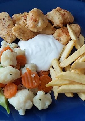 Csirkemell falatkák tempura bundában gluténmentesen recept fotója