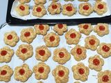 Strawberry thumbprint cookies