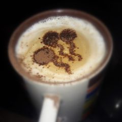 A picture of Creamy frothy coffee ☕.