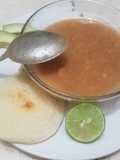 Sopa de plátano verde con maní