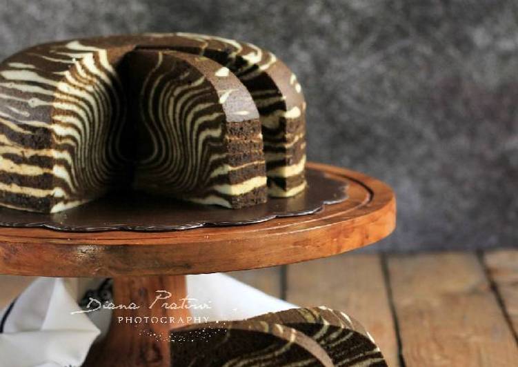 Resep Zebra Cake Putih Telur, Bikin Ngiler