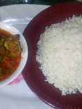 White rice and goatmeat stew