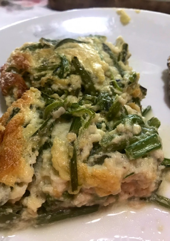 Una foto de Soufflé con pencas de acelga