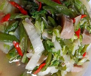 Masakan Unik Sayur sawi putih+kacang panjang+bakso Ala Rumahan