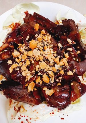 Hình của món Lòng vịt khìa nước tương.