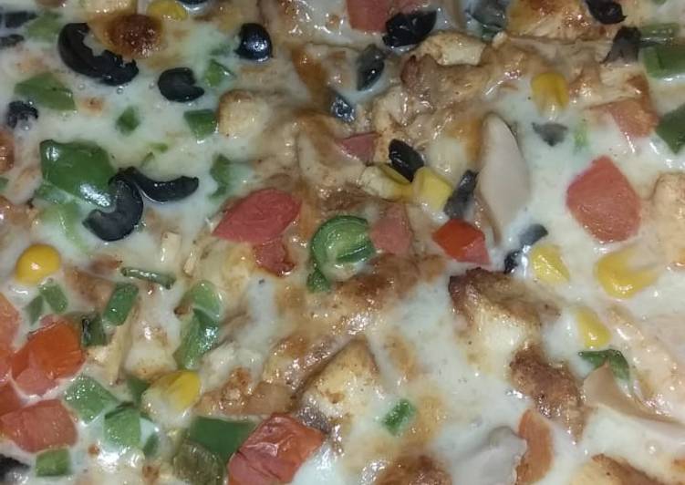 Simple Way to Make Delicious Tikka pizza without oven