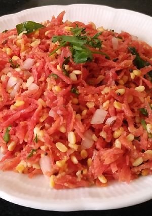 A picture of Carrot moong dal salad.