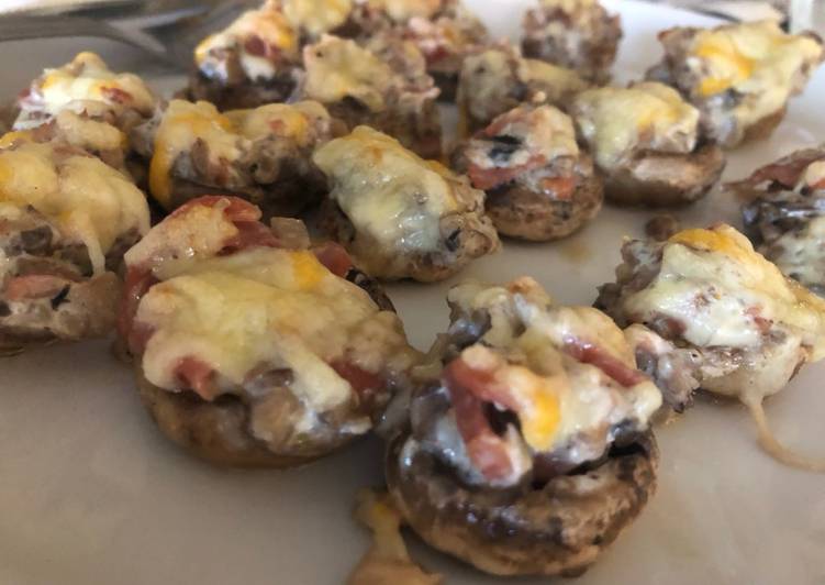 Champiñones rellenos con jamón