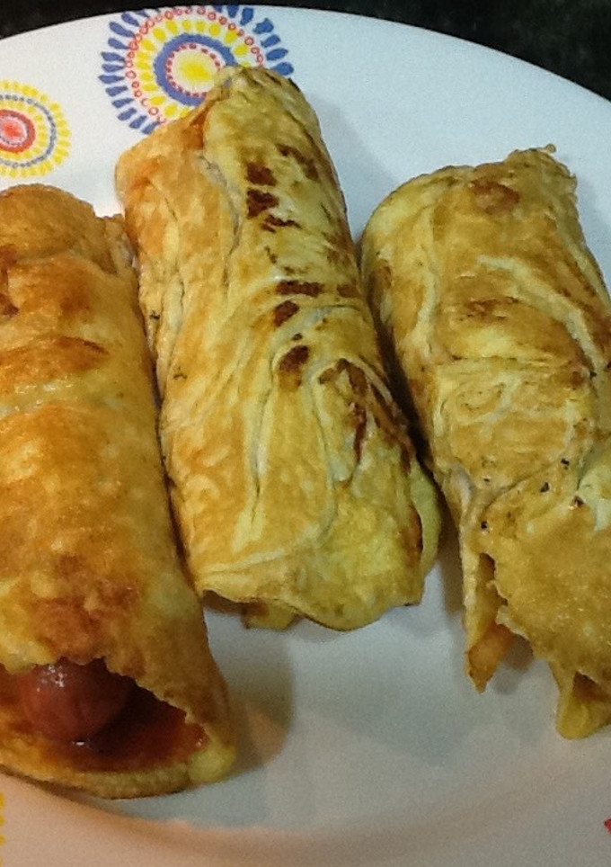 Una foto de Rollitos de tortilla con salchichas