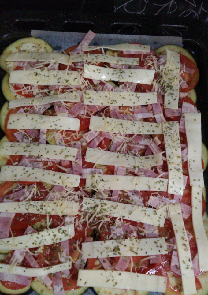 Una foto de Berenjenas pizza