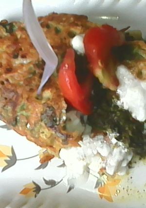 A picture of Spinach cheela.