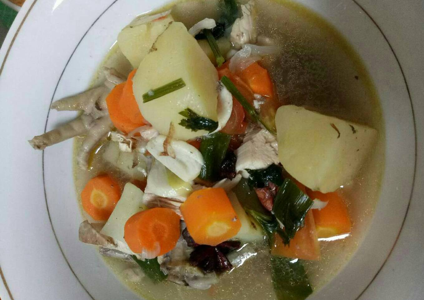 Sop ceker ayam sederhana (enak)