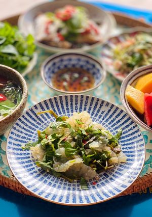 Hình của món Gỏi Sứa Trộn Dưa Rau Muống.